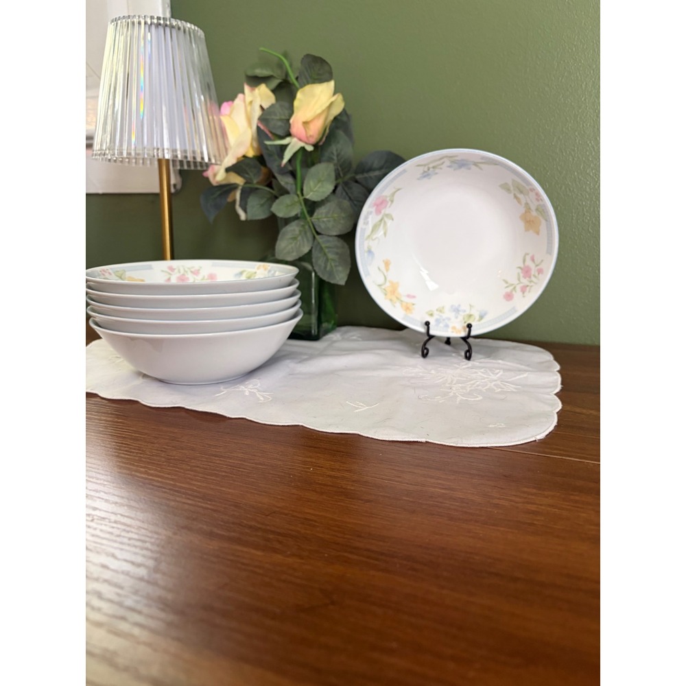 Garden Bouquet by Excel Cereal Bowls Set of 6 Floral Porcelain China